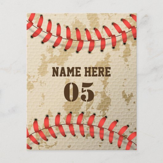 Aangepaste  Baseball Name Number Retro Flyer (Voorkant)