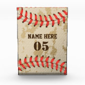 Aangepaste  Baseball Name Number Retro Fotoblokken (Voorkant)