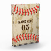 Aangepaste  Baseball Name Number Retro Fotoblokken (Links)