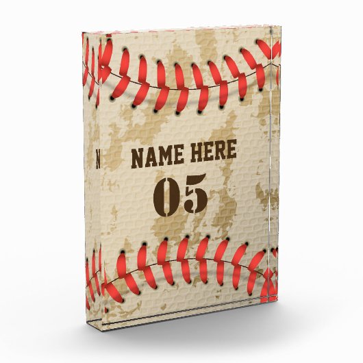 Aangepaste  Baseball Name Number Retro Fotoblokken (Links)
