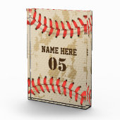 Aangepaste  Baseball Name Number Retro Fotoblokken (Rechts)