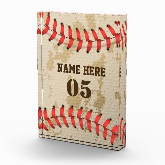 Aangepaste  Baseball Name Number Retro Fotoblokken (Rechts)