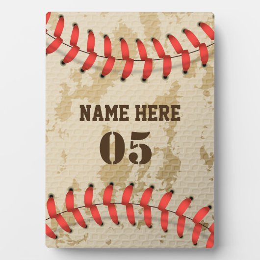 Aangepaste  Baseball Name Number Retro Fotoplaat (voorkant)