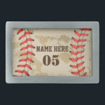 Aangepaste  Baseball Name Number Retro Gesp<br><div class="desc">Een persoonlijk  baseball-naamplaatje kan goed voor je zijn als je van Baseball houdt. Of het kan een groot cadeau zijn voor degenen die van honkbal houden.</div>