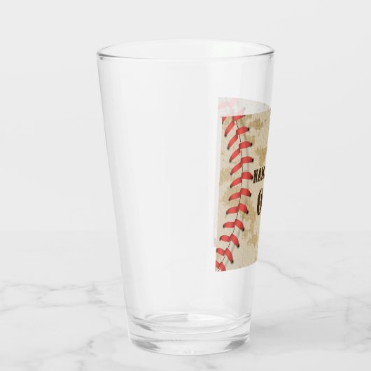 Aangepaste  Baseball Name Number Retro Glas (Rechts)