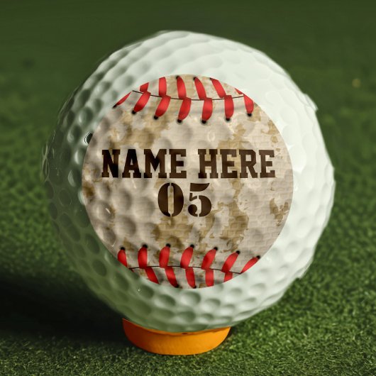 Aangepaste  Baseball Name Number Retro Golfballen