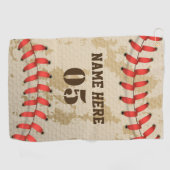 Aangepaste  Baseball Name Number Retro Golfhanddoek (Horizontaal)