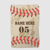 Aangepaste  Baseball Name Number Retro Golfhanddoek (Voorkant)