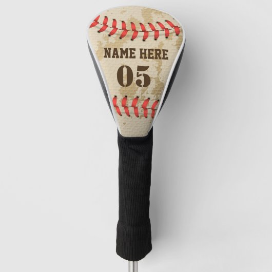 Aangepaste  Baseball Name Number Retro Golfheadcover (Voorkant)