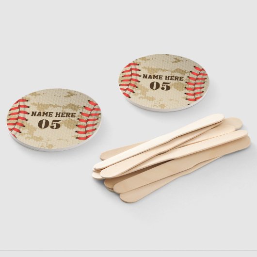 Aangepaste  Baseball Name Number Retro Handwaaier (Niet-gemonteerd)