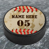 Aangepaste  Baseball Name Number Retro Hockey Puck