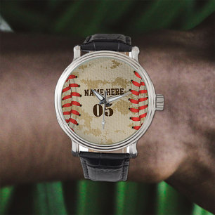 Aangepaste Baseball Name Number Retro Horloge