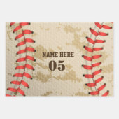 Aangepaste  Baseball Name Number Retro Inpakpapier Vel (Voorkant 2)