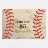 Aangepaste  Baseball Name Number Retro Inpakpapier Vel (Voorkant)