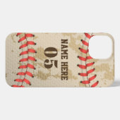 Aangepaste  Baseball Name Number Retro iPhone Hoesje (Achterkant horizontaal)