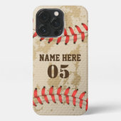 Aangepaste  Baseball Name Number Retro iPhone Hoesje (Achterkant)