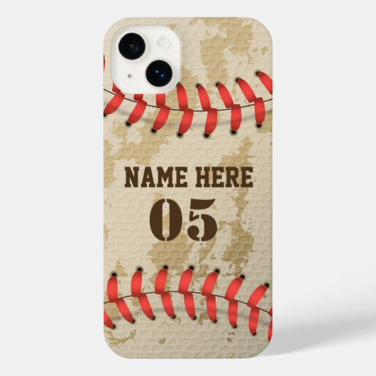 Aangepaste  Baseball Name Number Retro iPhone Hoesje (Achterkant)