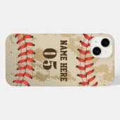 Aangepaste  Baseball Name Number Retro iPhone Hoesje (Achterkant horizontaal)