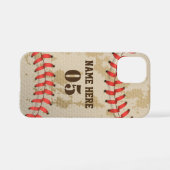 Aangepaste  Baseball Name Number Retro iPhone Hoesje (Achterkant horizontaal)