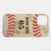 Aangepaste  Baseball Name Number Retro iPhone Hoesje (Achterkant horizontaal)