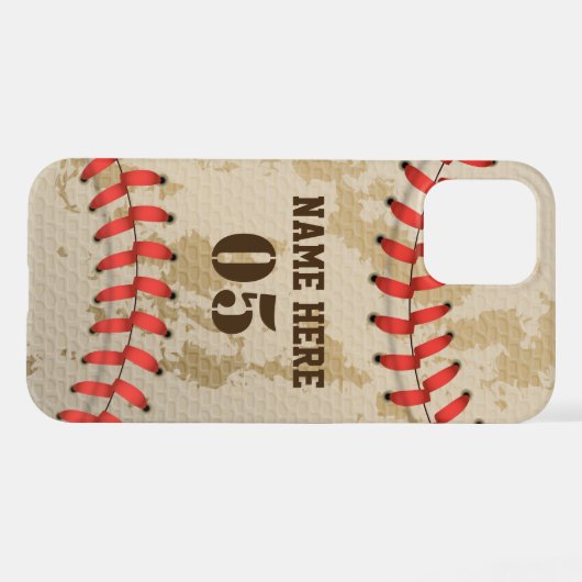 Aangepaste Baseball Name Number Retro iPhone Hoesje (Achterkant horizontaal)
