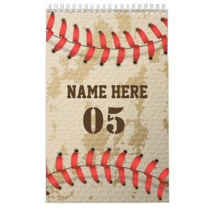 Aangepaste  Baseball Name Number Retro Kalender