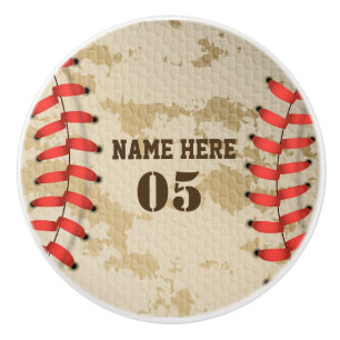 Aangepaste  Baseball Name Number Retro Keramische Knop