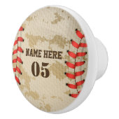 Aangepaste  Baseball Name Number Retro Keramische Knop (Rechts)
