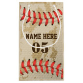 Aangepaste Baseball Name Number Retro Klein Cadeauzakje (Achterkant)