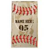 Aangepaste Baseball Name Number Retro Klein Cadeauzakje (Voorkant)