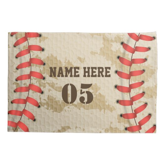 Aangepaste  Baseball Name Number Retro Kussensloop (Achterkant)