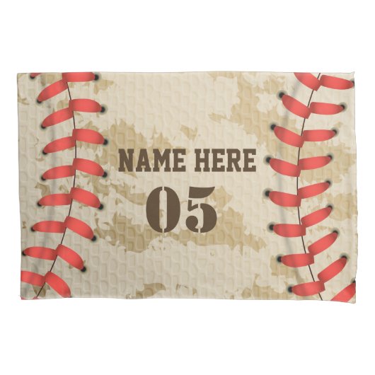 Aangepaste Baseball Name Number Retro Kussensloop (Voorkant)