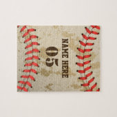 Aangepaste  Baseball Name Number Retro Legpuzzel (Horizontaal)