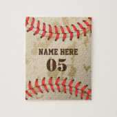 Aangepaste  Baseball Name Number Retro Legpuzzel (Verticaal)