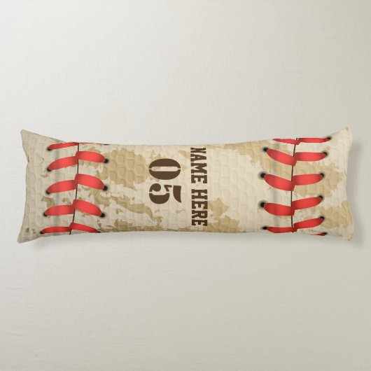 Aangepaste  Baseball Name Number Retro Lichaamskussen (Voorkant)