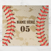 Aangepaste Baseball Name Number Retro Likeurfles Etiket (Enkel label)