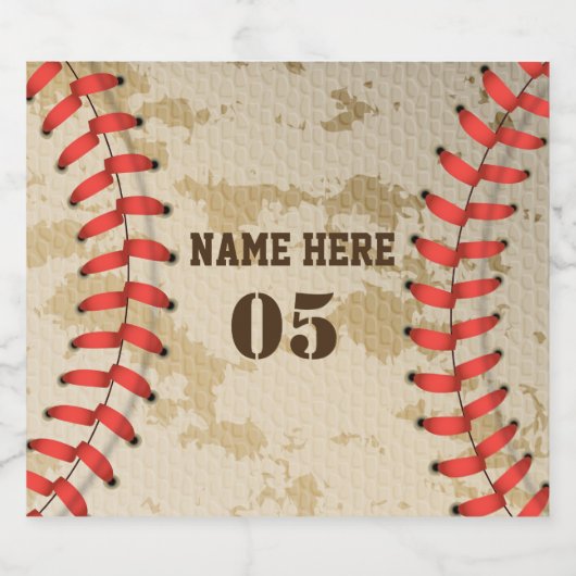 Aangepaste  Baseball Name Number Retro Likeurfles Etiket (Enkel label)