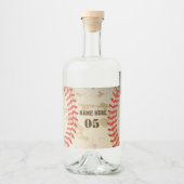 Aangepaste Baseball Name Number Retro Likeurfles Etiket (Voorkant)