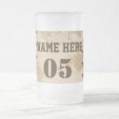 Aangepaste  Baseball Name Number Retro Matglas Bierpul (Center)