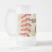 Aangepaste  Baseball Name Number Retro Matglas Bierpul (Links)