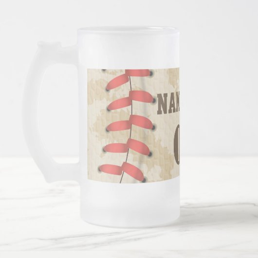 Aangepaste  Baseball Name Number Retro Matglas Bierpul (Links)