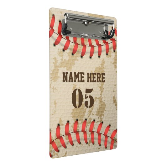 Aangepaste  Baseball Name Number Retro Mini Klembord (Schuin)