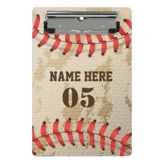 Aangepaste  Baseball Name Number Retro Mini Klembord (Voorkant)