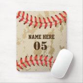 Aangepaste  Baseball Name Number Retro Muismat (Met muis)
