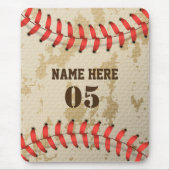 Aangepaste  Baseball Name Number Retro Muismat (Voorkant)