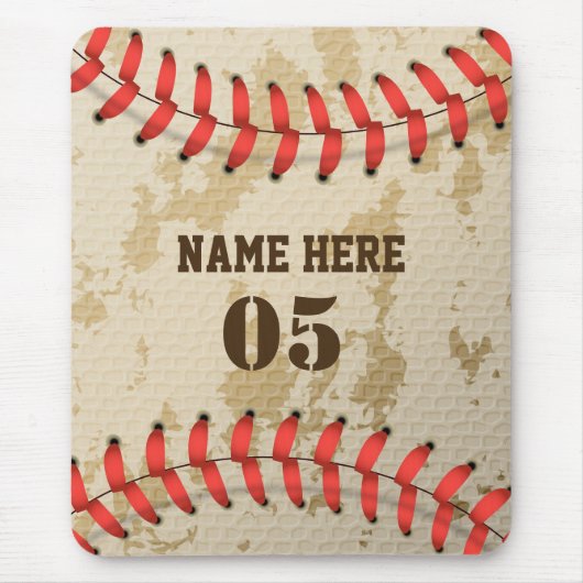 Aangepaste  Baseball Name Number Retro Muismat (Voorkant)
