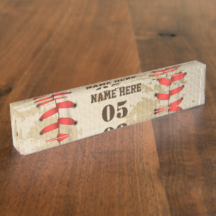 Aangepaste Baseball Name Number Retro Naambordje