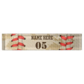 Aangepaste  Baseball Name Number Retro Naambordje (Voorkant)