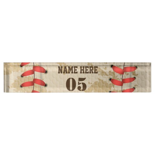Aangepaste  Baseball Name Number Retro Naambordje (Voorkant)