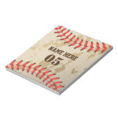 Aangepaste Baseball Name Number Retro Notitieblok (Linkerzijde)